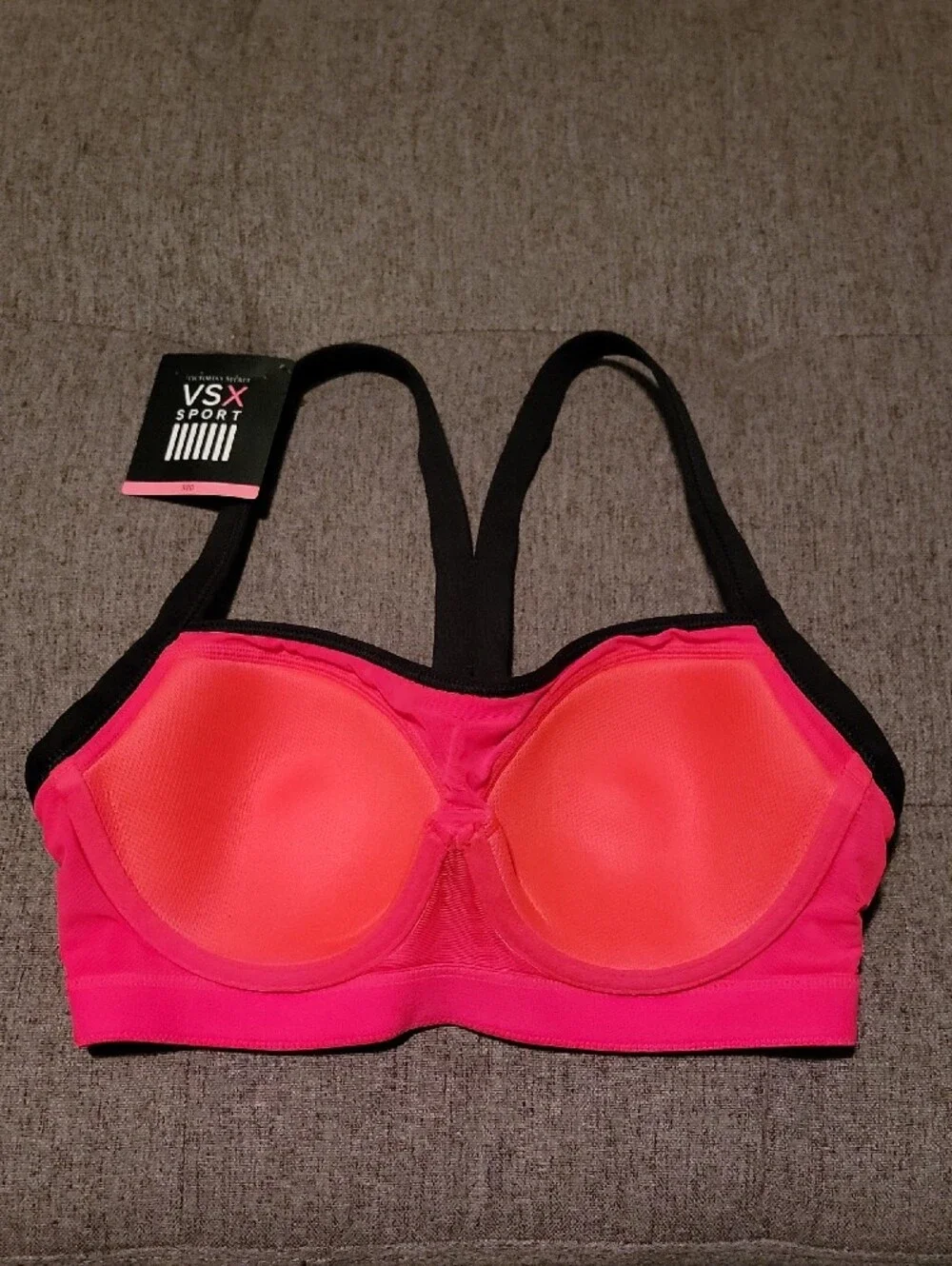 Victoria's Secret VSX Angel Underwire Sports Bra 32D Neon Red W/ Black Trim 2013
